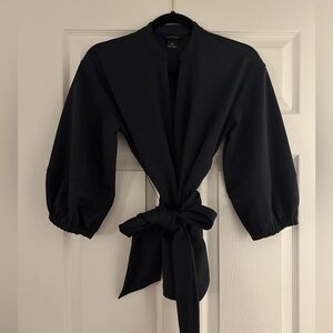 Club Monaco Navy Blue Tie Wait Blouse